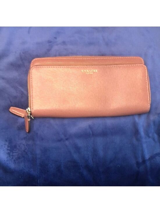 Coach Handbags - Coach Double Zip Around Wallet Wristlet, Mauve